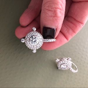 Judith Ripka Sterling and CZ earrings NWOT